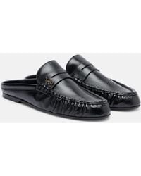 Saint Laurent - Le Loafer Leather Mules - Lyst