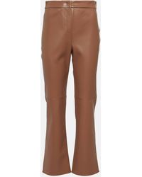Max Mara - Sublime Faux Leather Flared Pants - Lyst