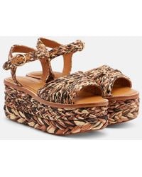 Robert Clergerie - Arty Raffia Platform Sandals - Lyst