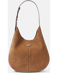 Tod's - Schultertasche Di Bag Small Aus Veloursleder - Lyst
