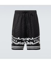 Dolce & Gabbana - Bermudas Aus Seide Mit Details Im Bandana-Print - Lyst