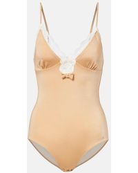 Chloé - Bow-Detail Lace-Trimmed Bodysuit - Lyst
