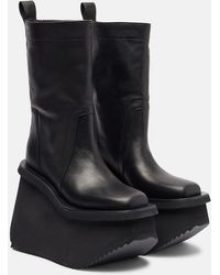 Rick Owens - Factory Leather Platform Ankle Boots - Lyst