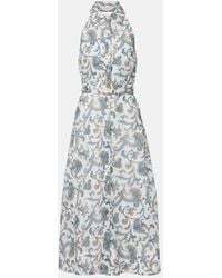 Veronica Beard - Mackey Paisley Ramie Midi Dress - Lyst