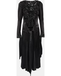 Rodarte - Embellished Silk-satin Midi Dress - Lyst