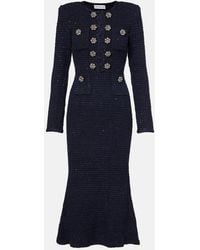 Self-Portrait - Boucle Midi Dress - Lyst