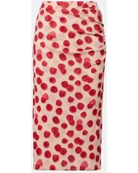 Stella McCartney - Printed Mesh Midi Skirt - Lyst
