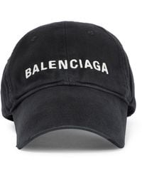 Balenciaga Gorra de algodon con logo - Negro