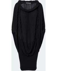 Junya Watanabe - Pleated Wool-Paneled Midi Dress - Lyst