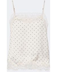 Faithfull the Brand - Marisol Lace-Trimmed Polka-Dot Satin Camisole - Lyst