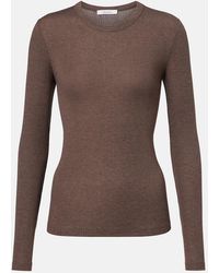 Max Mara - Ribbed-Knit T-Shirt - Lyst