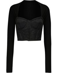 Dolce & Gabbana Square-neck Corset Top - Black