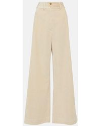 Etro - High-Rise Cotton Corduroy Wide-Leg Pants - Lyst