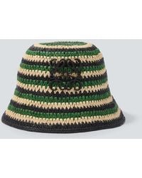Loewe - Paula's Ibiza Striped Raffia Bucket Hat - Lyst