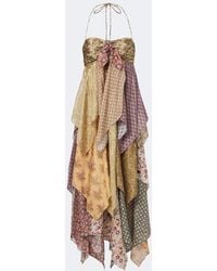 Zimmermann - Fairlight Patchwork Silk Midi Dress - Lyst