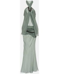 Christopher Esber - Vestido Largo De Seda Con Cuentas - Lyst