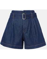 FRAME - Short En Jean The Paper Bag A Ceinture - Lyst