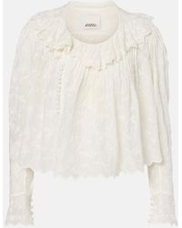 Isabel Marant - Zelly Embroidered Cotton And Silk Blouse - Lyst