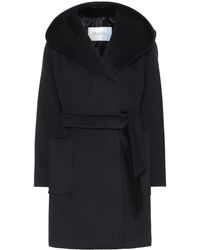 Max Mara Manteau Rialto en poil de chameau à capuche - Noir