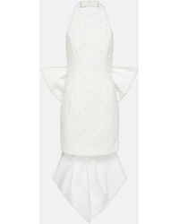 Rebecca Vallance - Perle Bow Embellished Halterneck Mini Dress - Lyst