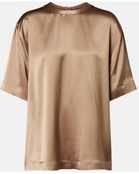 TOTEME - Satin T-Shirt - Lyst
