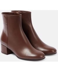 Gianvito Rossi - Joelle Leather Ankle Boots - Lyst