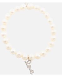 Sydney Evan - Love 14kt White Gold Bracelet With Diamonds And Pearls - Lyst