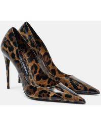 Dolce & Gabbana - 105 Leopard-Print Polished Leather Pumps - Lyst