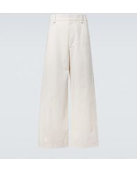 Lemaire - Cotton Twill Wide-Leg Pants - Lyst