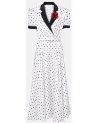 Rodarte - Polka Dot Silk Twill Midi Dress - Lyst