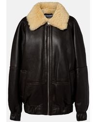 Jacquemus - Bombardier Shearling-Trimmed Leather Bomber Jacket - Lyst