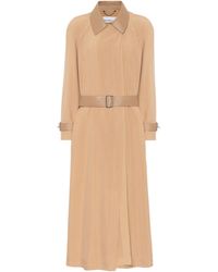 Ferragamo Trench-coat en soie et cuir - Neutre