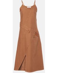 JW Anderson - Logo Asymmetric Cotton Midi Dress - Lyst