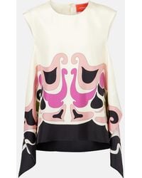 La DoubleJ - San Carlo Printed Silk Twill Top - Lyst