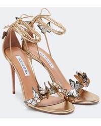 Aquazzura - Papillon 105 Applique Leather Sandals - Lyst
