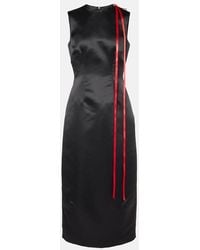 Simone Rocha - Bow-Detail Satin Midi Dress - Lyst