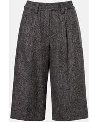 Brunello Cucinelli - Herringbone Wool-Blend Shorts - Lyst