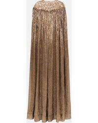 Oscar de la Renta - Embellished Gathered Lame Gown - Lyst