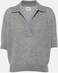 Khaite - Shrunken Jo Cashmere-blend Polo Sweater - Lyst