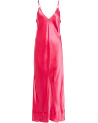 Lee Mathews Stella Silk Satin Slip Dress - Pink