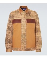 Junya Watanabe - Leather-Trimmed Jacquard Jacket - Lyst