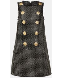Balmain - Embellished Tweed Minidress - Lyst