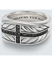David Yurman - Ring Chevron Aus Sterlingsilber Mit Diamanten - Lyst