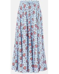 Dolce & Gabbana - Floral Silk-Blend Midi Skirt - Lyst
