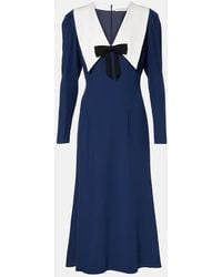 Alessandra Rich - Vestido Midi Envers De Saten Con Lazo - Lyst