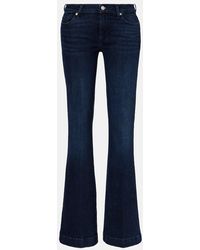 7 For All Mankind - Jeans Flared Dojo A Vita Media Con Borchie - Lyst