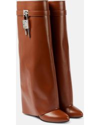 Givenchy - Shark Lock Leather Knee-high Boots - Lyst