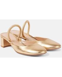 Gianvito Rossi - Tivoli 45 Metallic Leather Mules - Lyst