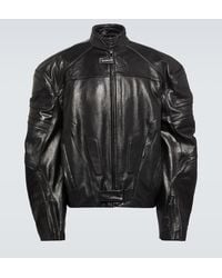 Balenciaga - Leather Biker Jacket - Lyst