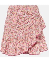 Poupette - Minifalda Mabelle fruncida floral - Lyst